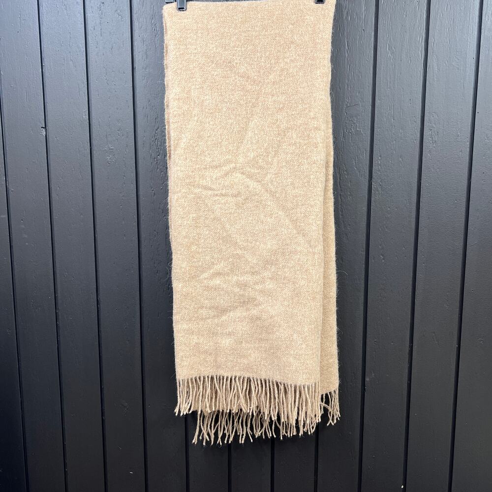 ALICIA ADAMS ALPACA-WOOL THROW BLANKET 52”x64" Tan